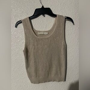 Beige Lizette Collection Rhinestone Tank